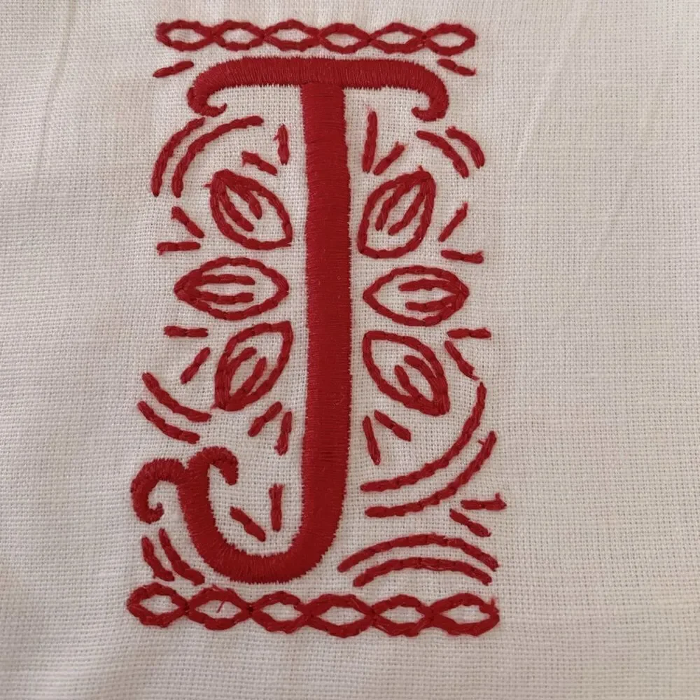 Pottery Barn “J” Nordic Alphabet Cotton/Linen Tea Towels - Set Of 2